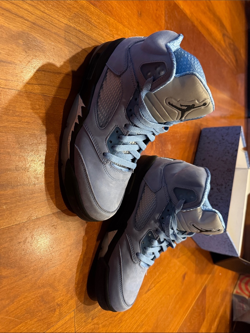 Jordan Light Blue and Black High Top Sneakers